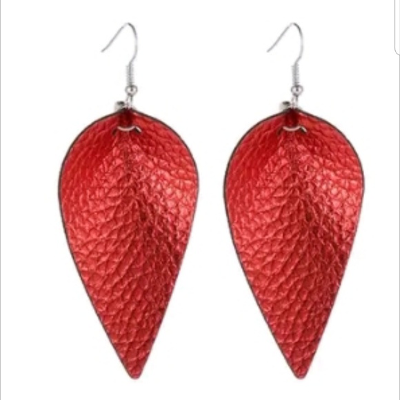 Boutique Jewelry - Red Leaf Boho Earrings.